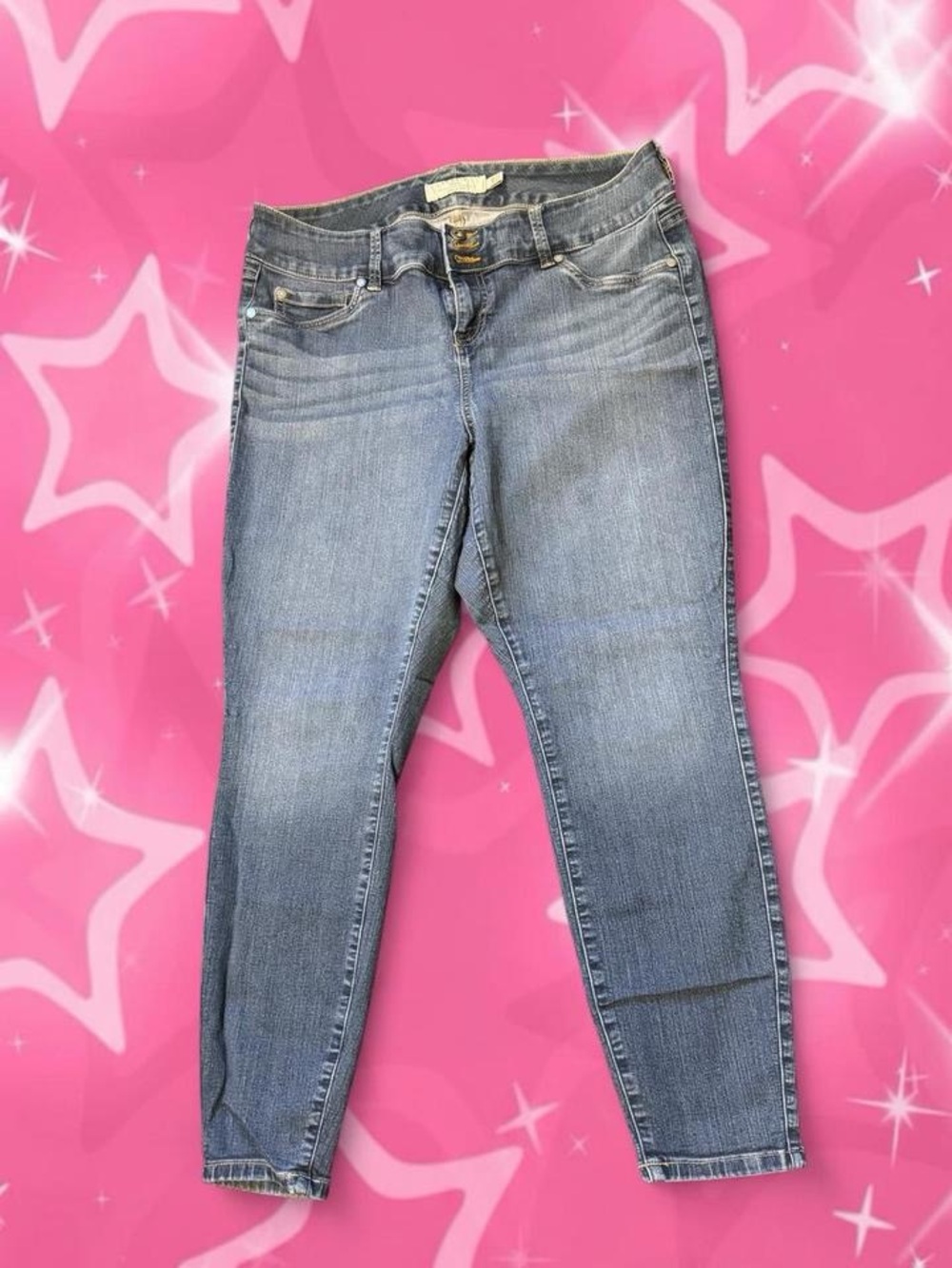 Torrid Denim First At Fit Skinny Jeans Womens Plus Size Blue Wash Stretch